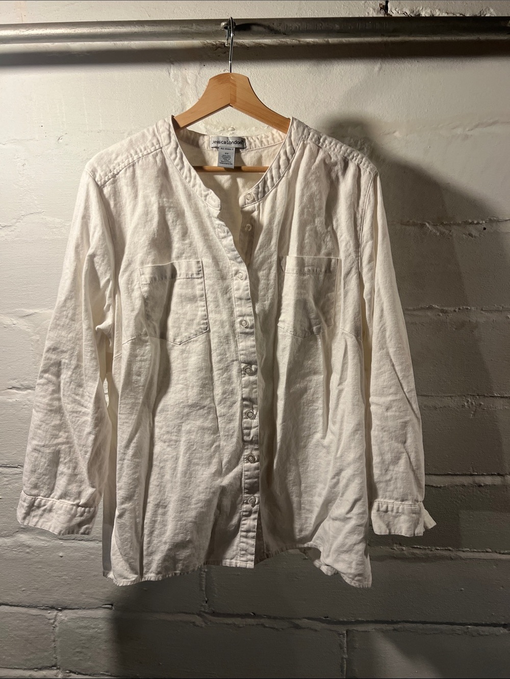 Jessica London linen blend button down size 22